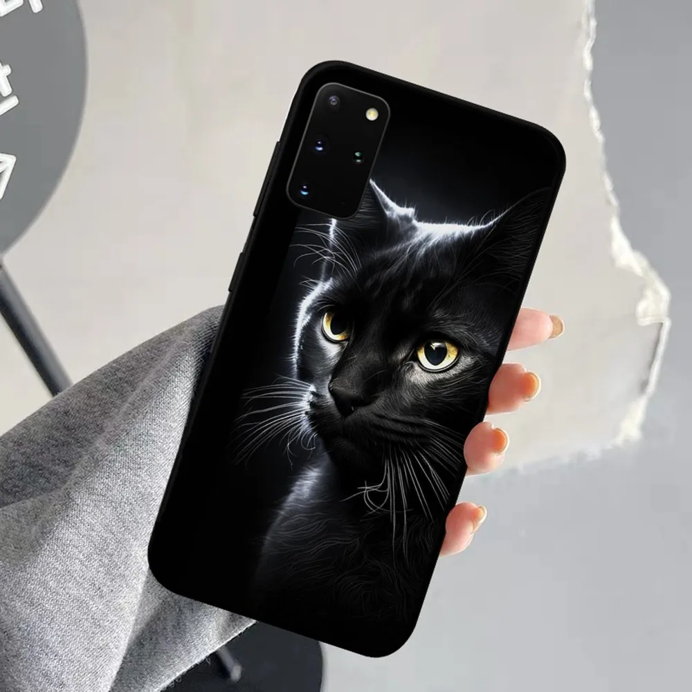 Black Cat Phone Case For Samsung S 9 10 20 21 22 23 30 23plus lite Ultra FE S10lite Fundas