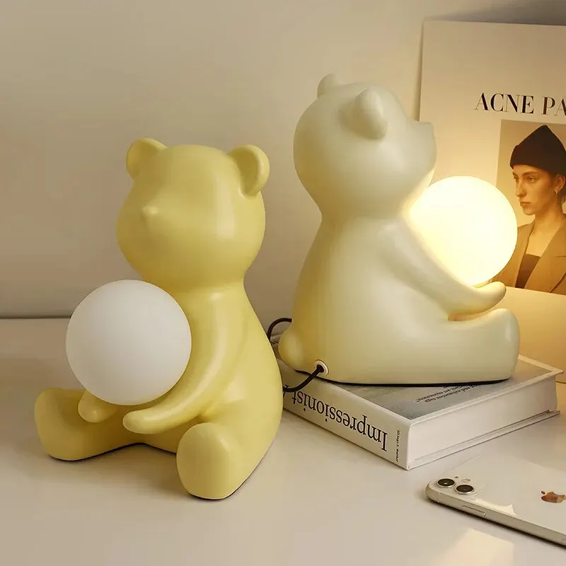 

Creative Ins Style Ceramic Bear Home Accessories Bedside Table Decoration Desk Lamp Room Bedroom Decoration