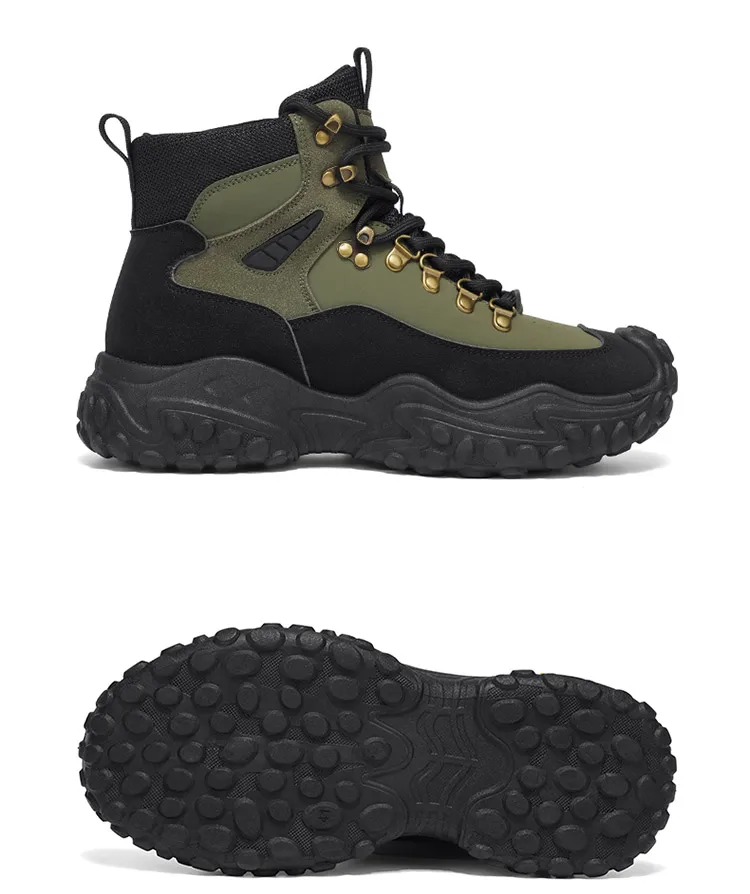 Herren-Outdoor-High-Top-Stiefel mit Dicken Sohlen, Hervorragender Griffigkeit, Besonders Geeignet für Bergsteigen und Wandern | Freizeitstiefel | Bergsteigerausrüstung und Campingausrüstung – Detail 23