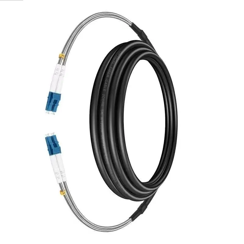 

outdoor patch cord 300m 2/4 cores 7.0mm 2C 4C CPRI LC SC FC APC SM DVI waterproof FTTH jumper optical fiber armored cable 2 core