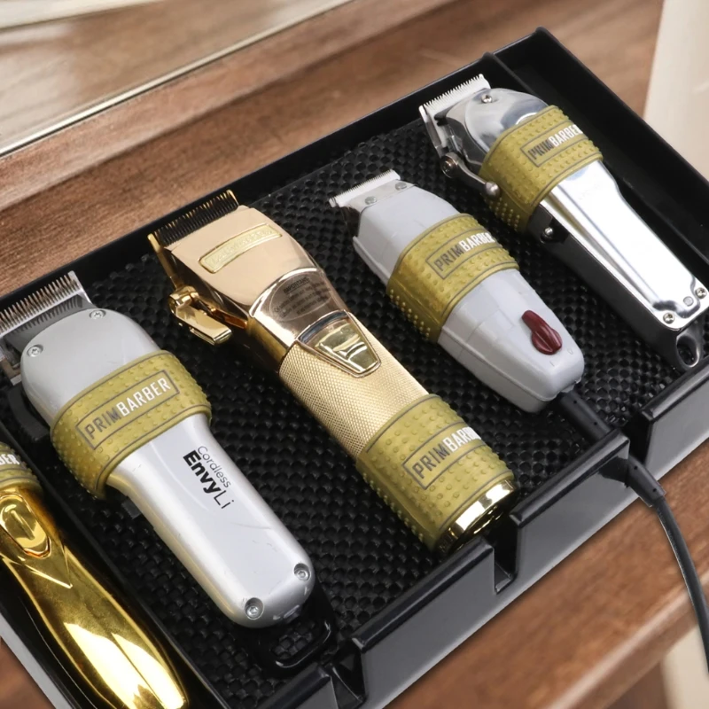 5 шт., парикмахерская машинка для стрижки, нескользящие ленты, держатель для электрической машинки для стрижки волос, чехол,