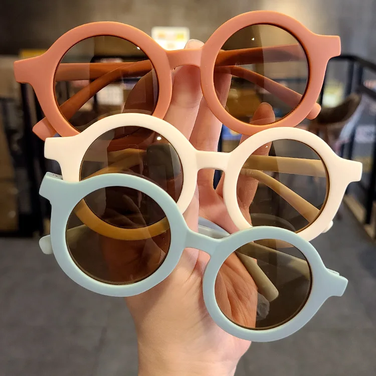 Lunettes de soleil pour enfants, monture en forme de lapin de dessin animé, pour filles et garçons, rondes