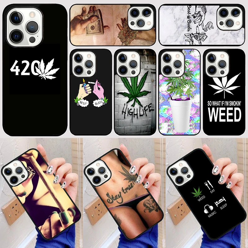 Hand Smoking Weed Best Buds Phone Case Back Cover for iPhone 16 15 SE2020 14 13 11 12 Pro Max mini XS XR X PlusS Fundas Coque