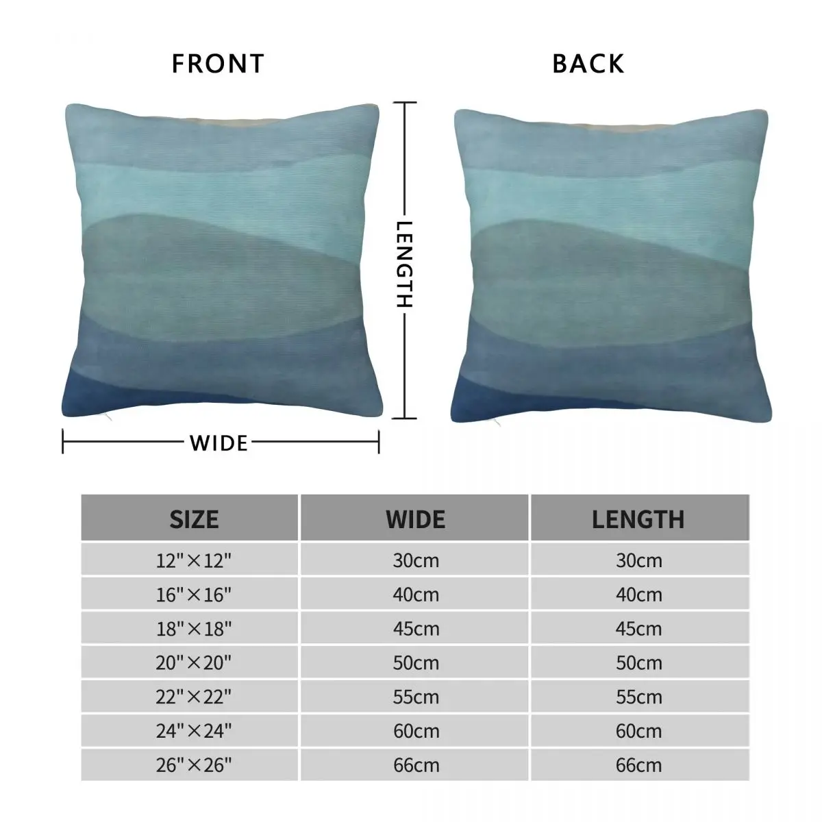 Landscape Neutral Blue Tones Square Pillowcase Polyester Linen Velvet Printed Zip Decorative Pillow Case Car Cushion Cover