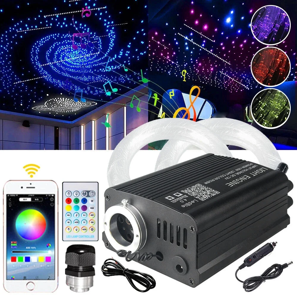 

Car Roof Star Ceiling Light Kit RGBW LED Fiber Optic Interior Lighting APP Remote Control Roof Stars Lights Ambient Light System