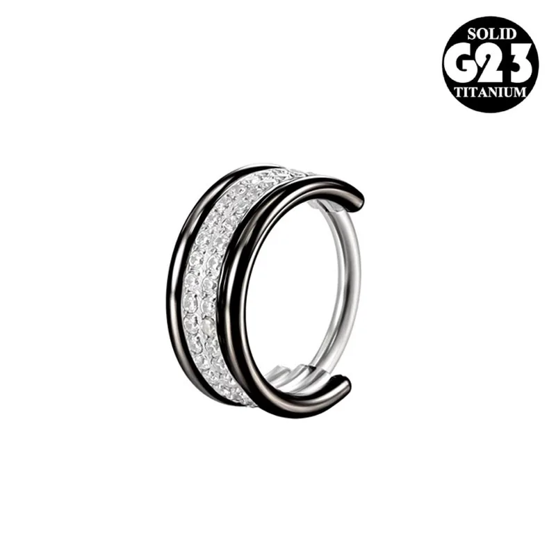 

Guemcal Open Ring G23 Titanium Steel Nose Ring Earrings Cochlear Nail Piercing Jewelry Microinsert Diamond Earrings 1 Pcs