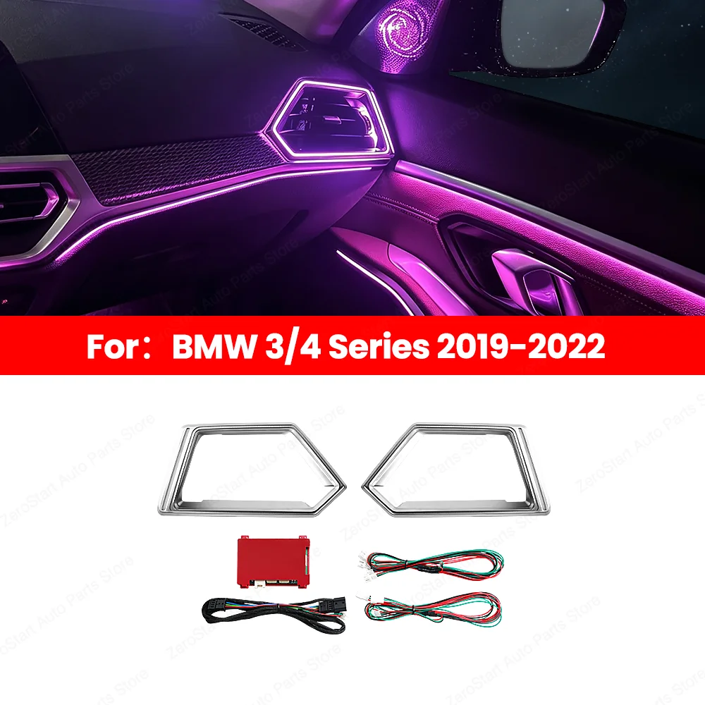 11 Colors LED Vent Mood Ambient Lighting For BMW 3/4 Series G20 G22 2019-2022 Car Lnterior Decorative Light Accessories