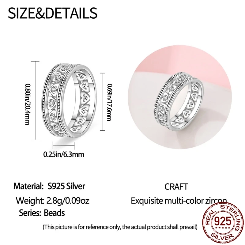 خواتم S925 من الفضة الإسترليني للنساء ، خاتم على الطراز الكلاسيكي ، صناعة المجوهرات ، تصميم بسيط ، الاتجاه ، ساخن ، من من من الفضة الإسترلينية #2
