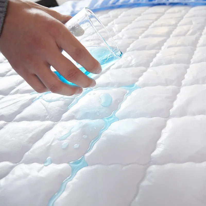 100% Waterproof Fitted Sheet Quilting Process Mattress Cover Protector Protege Bed Cover Single Double King Queen 160 180 200