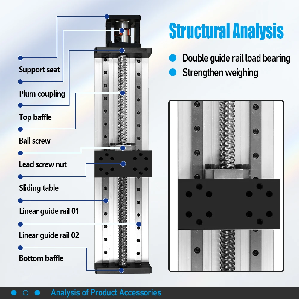 CNC Sliding Table 100mm 250mm 300mm 500mm Motorized Linear Rail Platform Nema 23 Motor Drive Kit Linear Stage XYZ Axis