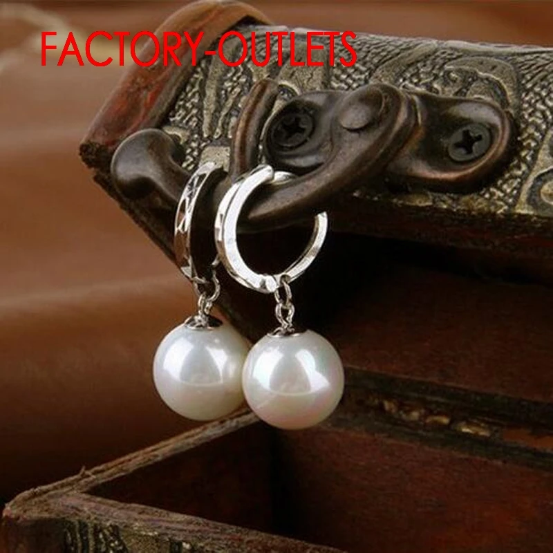 Newest High Quality 925 Sterling Silver With Freshwater Pearl Hoop Earrings For Women Lady Fashion Jewelry Factory Direct Sale