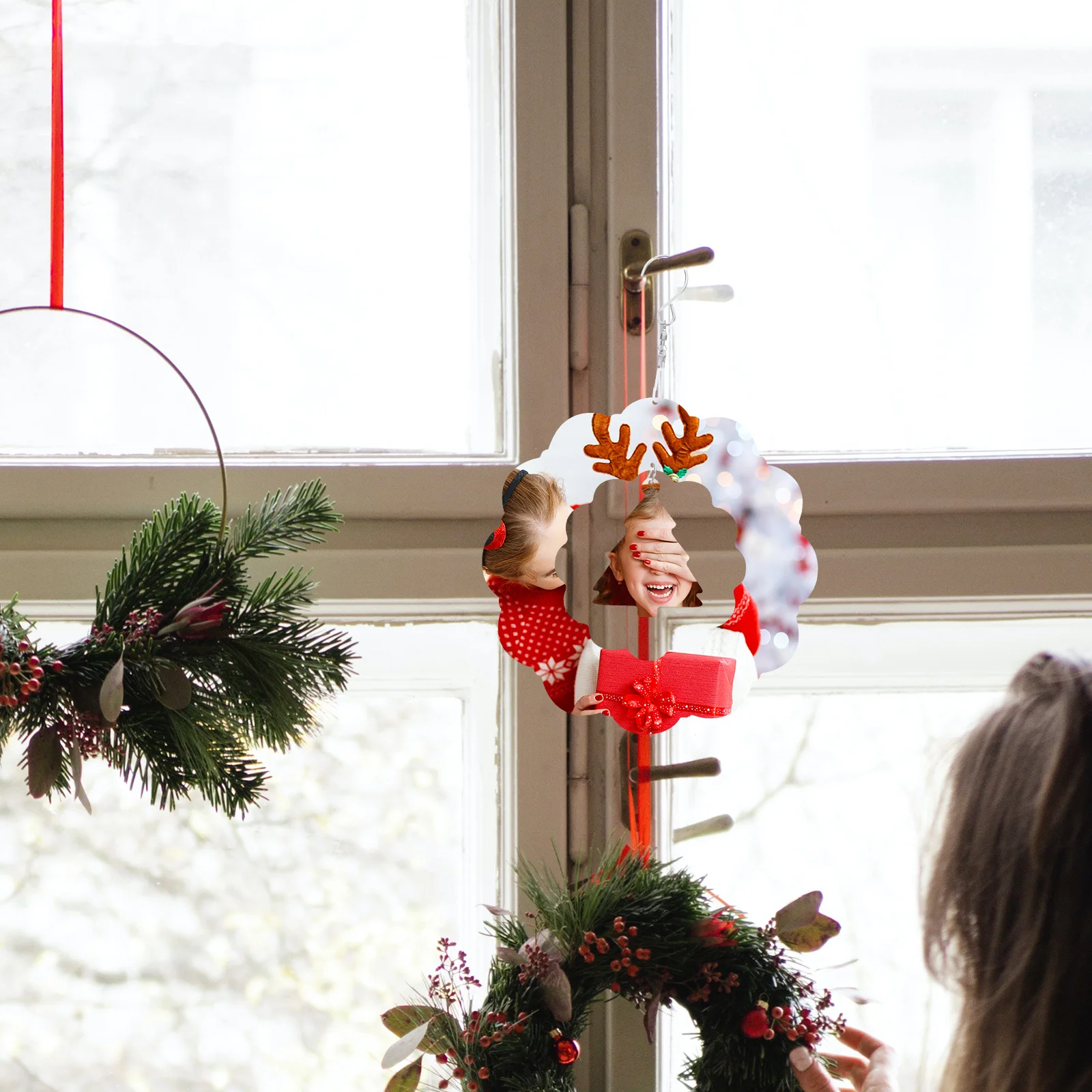 

Blank Sublimation Christmas Tree Wind Spinner Aluminum Hanging Outdoor Yard Garden Decor Unique Customizable Sublimation Wind