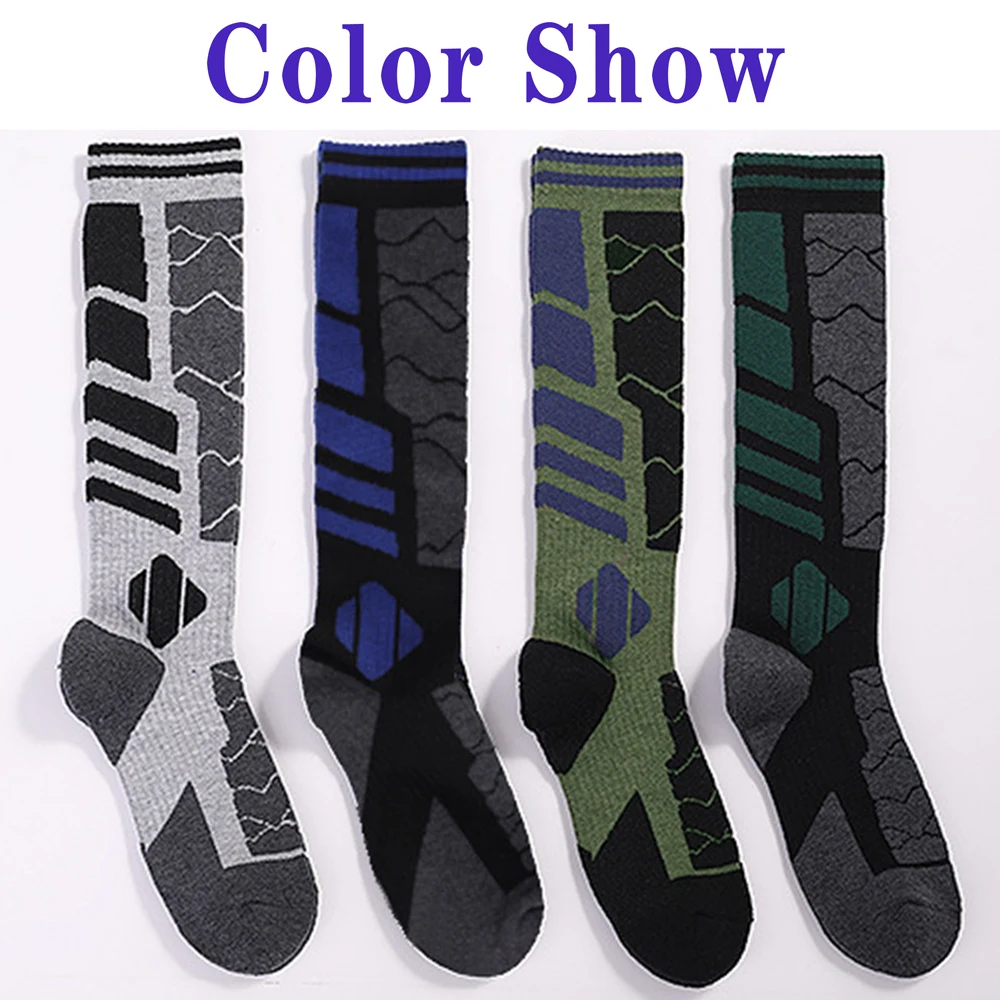 1 paar Merino Wolle Baumwolle Winter Männer Warme Ski Socken Dicker Sport Snowboard Radfahren Fußball Socken Hohe Elastische Thermische Socken – Detail 13