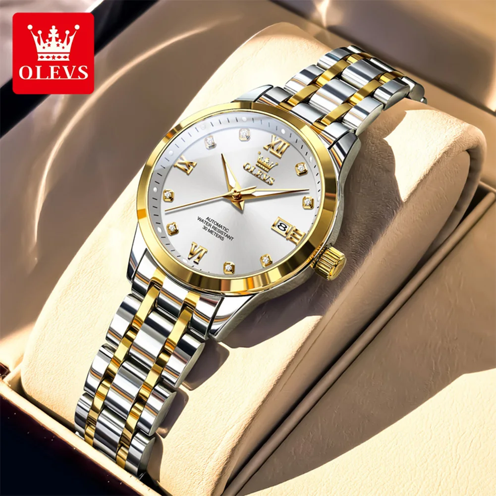 OLEVS 9946 Women's Wristwatches Date Roman Dial Waterproof Luminous Luxury Automatic Ladies Dress Mechanical Watches