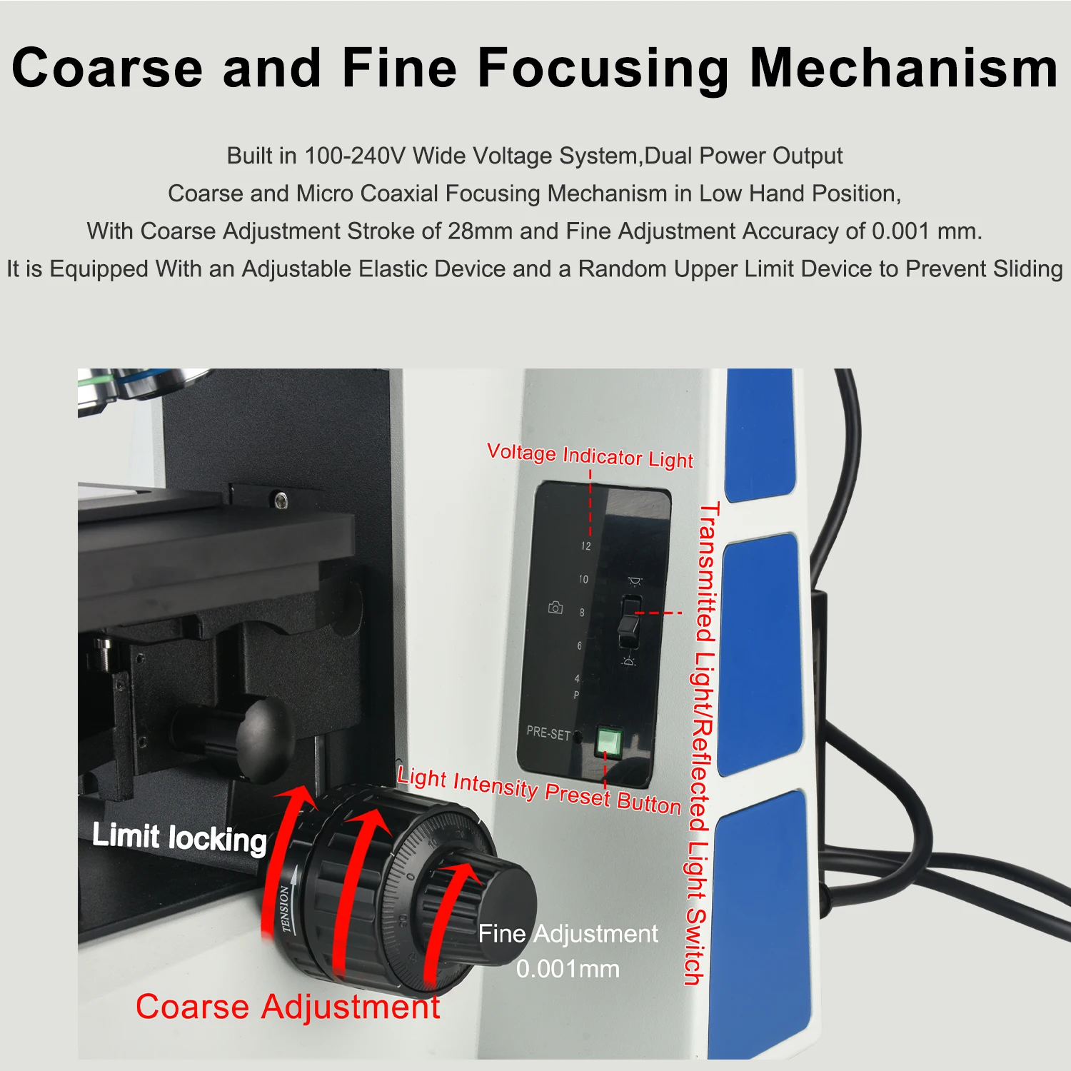 KOPPACE 153X-1530X Electron Metallographic Microscope Light and Dark Field Lens 6.3 Million Pixels Measuring Camera