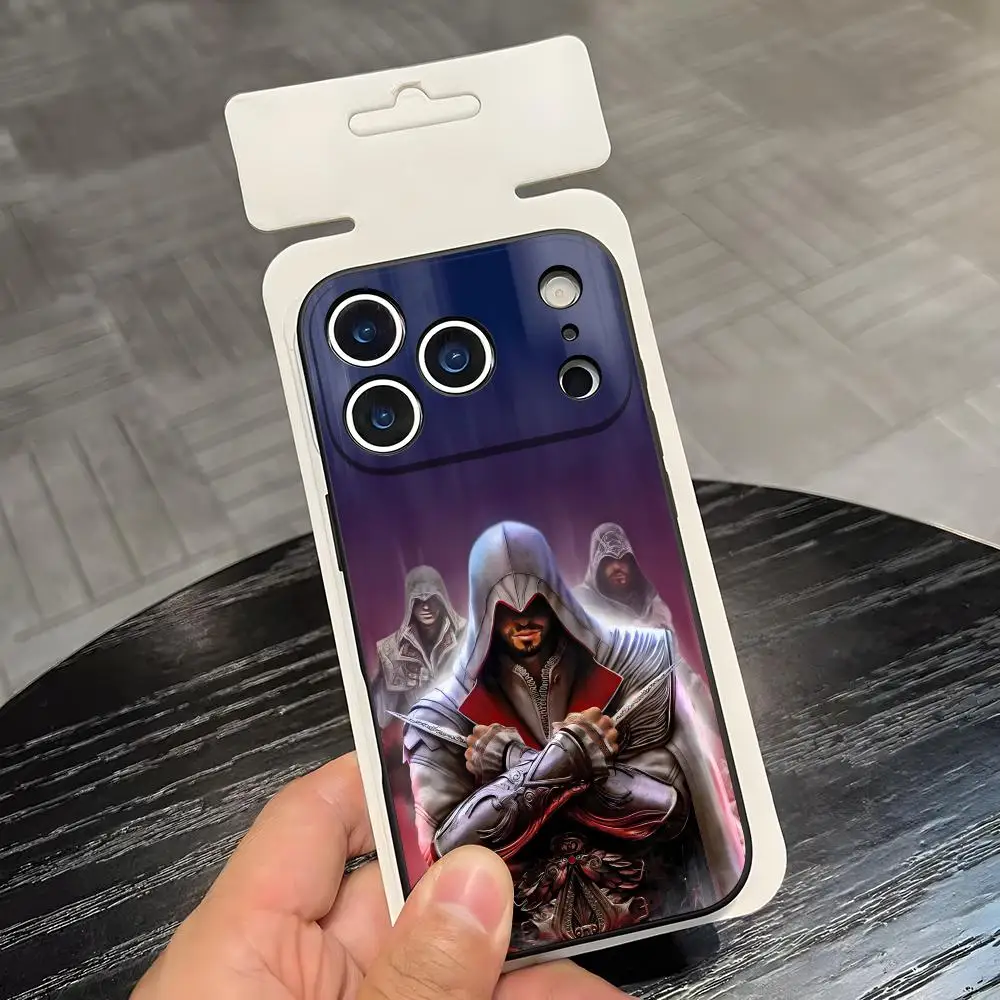 حافظة هاتف Assassin S Creed لهاتف آيفون 17 Air 16 E Pro Max 15 14 13 Mini 12 Pro 11 Max Plus غلاف ناعم أسود #4
