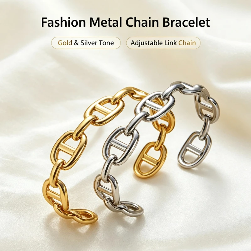 2026Titanium - Steel Gold - Plated C - Shaped Open - Ended Bangle. A Unique, Irregularly Spliced And Niche Accessory For Women.