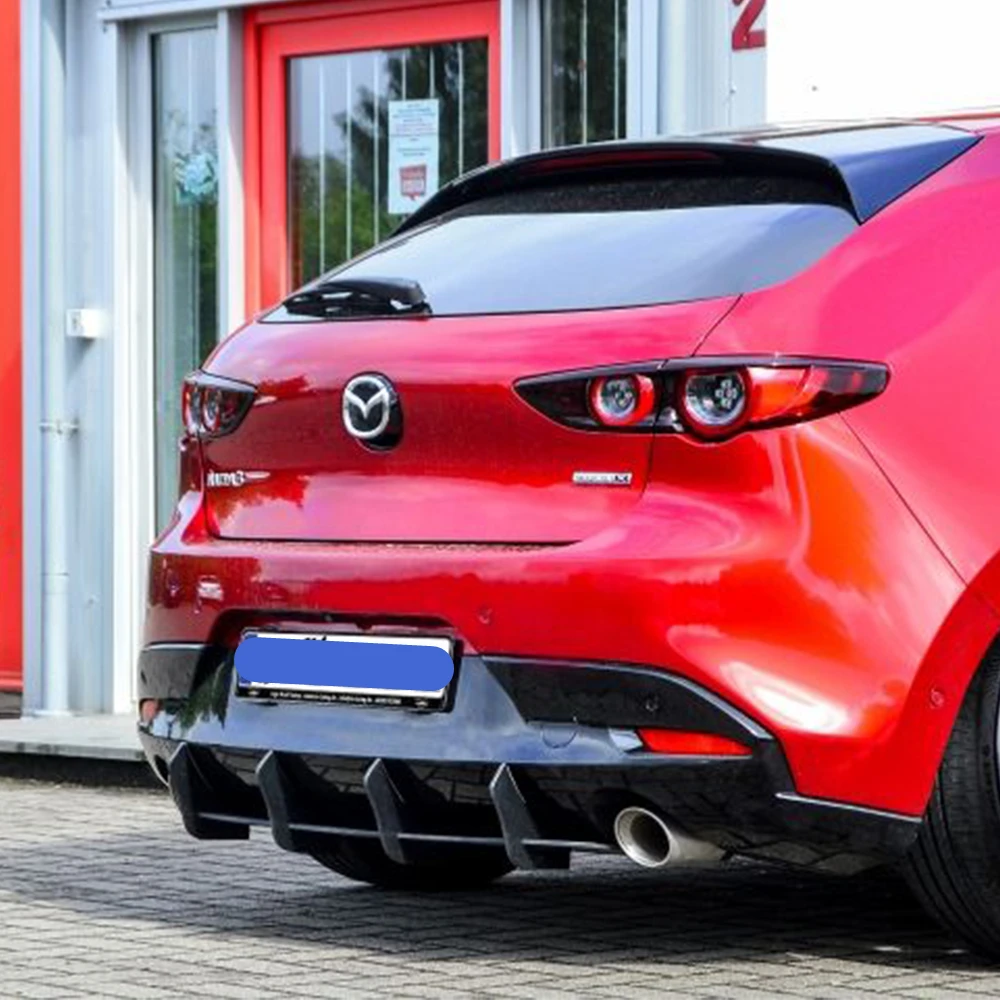 For Mazda 3 Hatchback 2019-2024 Year Rear Diffuser Bumper Lips Spoiler Splitter Body Kit Accessories