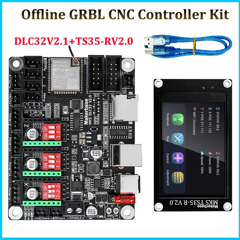 Makerbase MKS DLC32 V2.1 32Bit GRBL WIFI Offline Controller Board TS35-R LCD Display Kit For CNC & Laser Engraving Machine — zdjęcie produktu 7