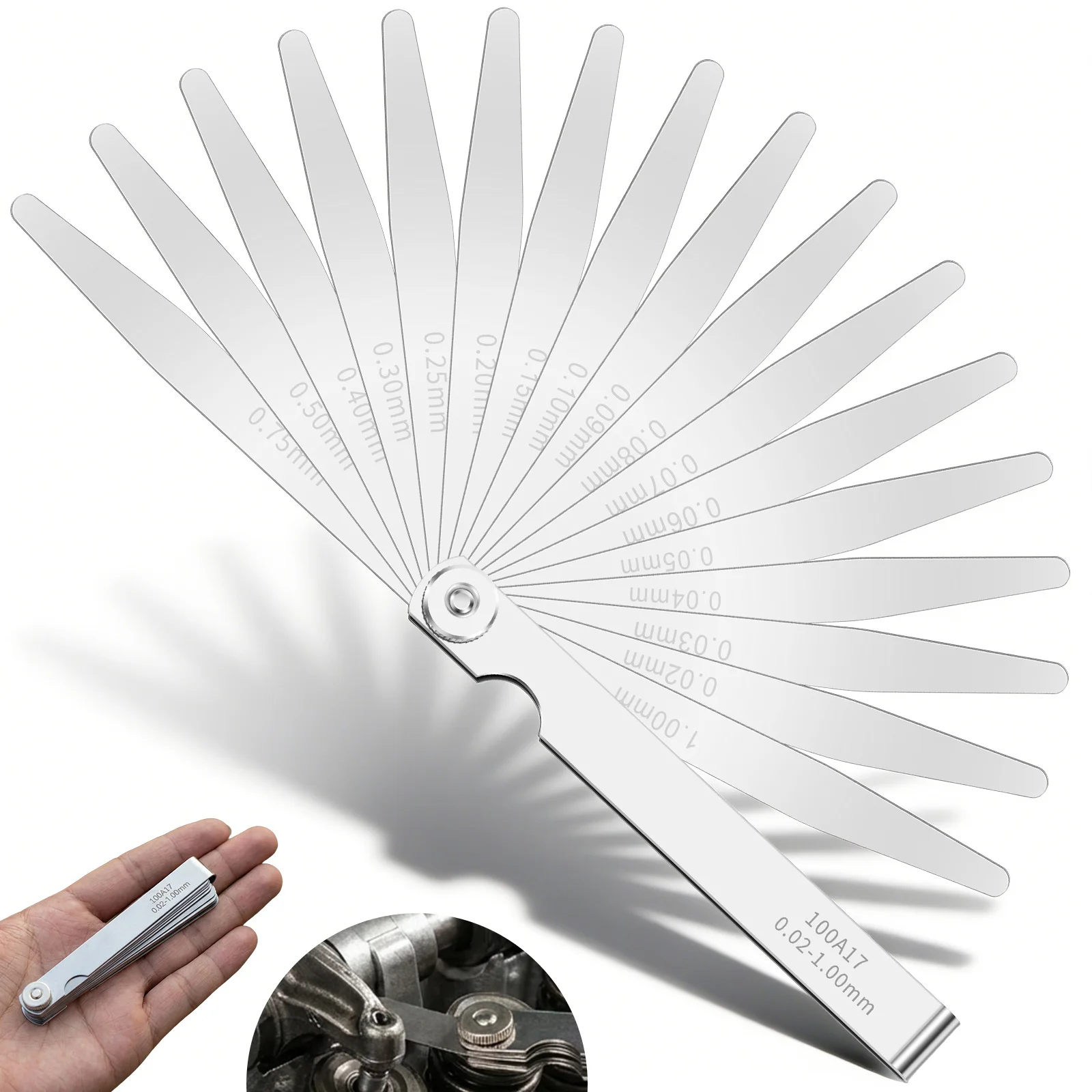 

Набор метрических щупов из нержавеющей стали с регулируемой гайкой для проверки клапанов