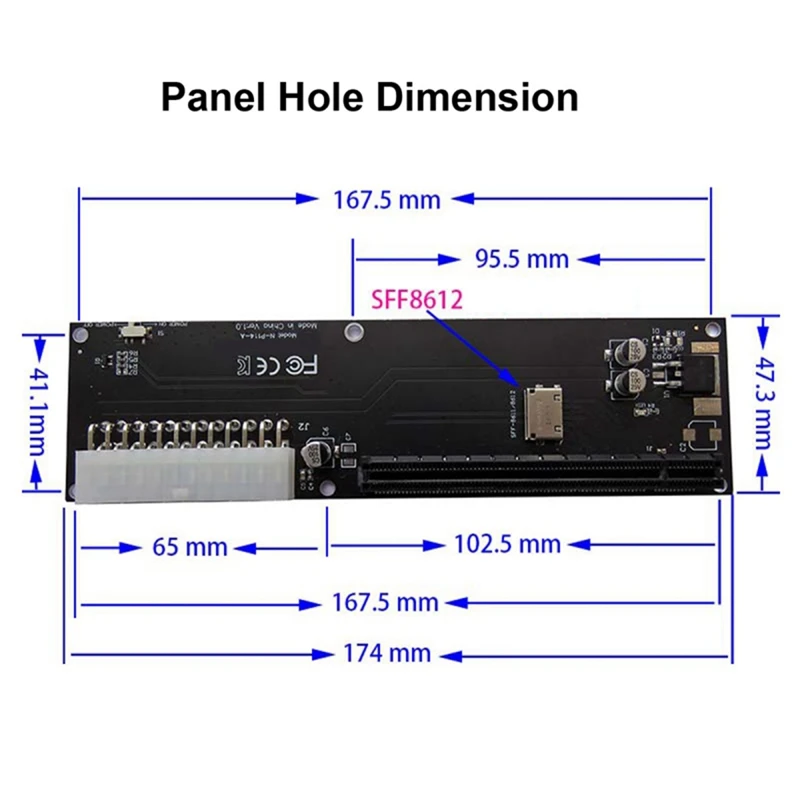 Imagem -06 - Pci-e 3.0 M-key M.2 para Oculink Sff8612 Sff9611 Adaptador Host Conversor Pcb para Gpd Win Max2