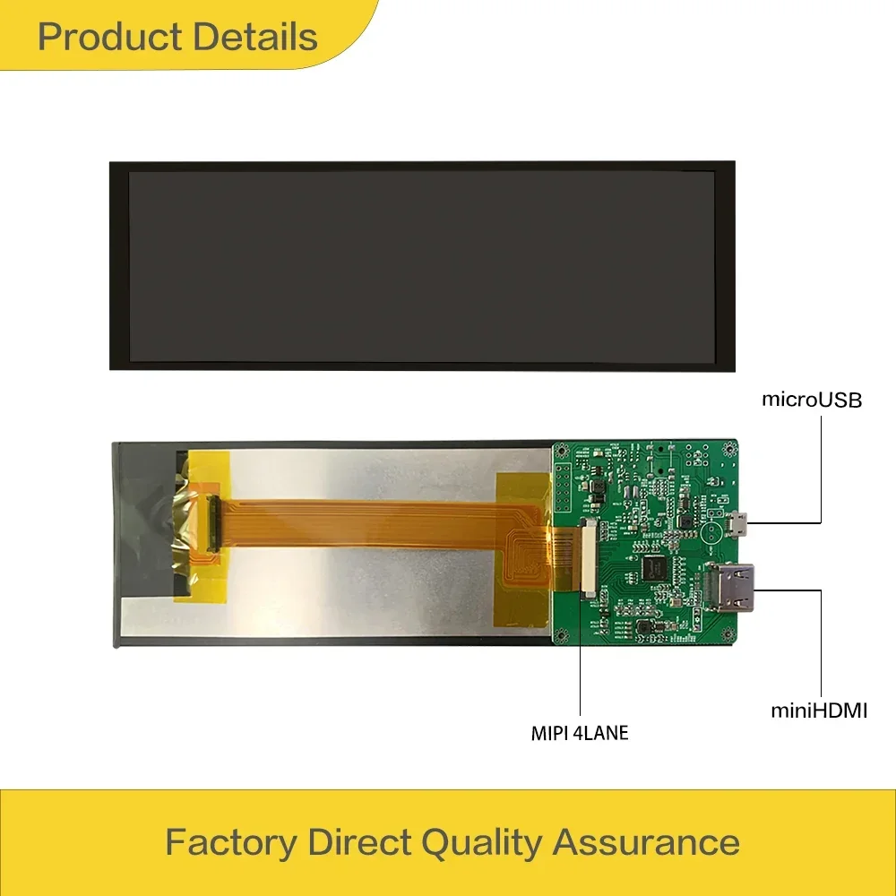 LESOWN 7,9-calowy ekran IPS HDMI LCD Moduł 1280x400 PC CPU GPU 7.84 Długi pasek Sub Szeroki wyświetlacz z płytką napędową do laptopa