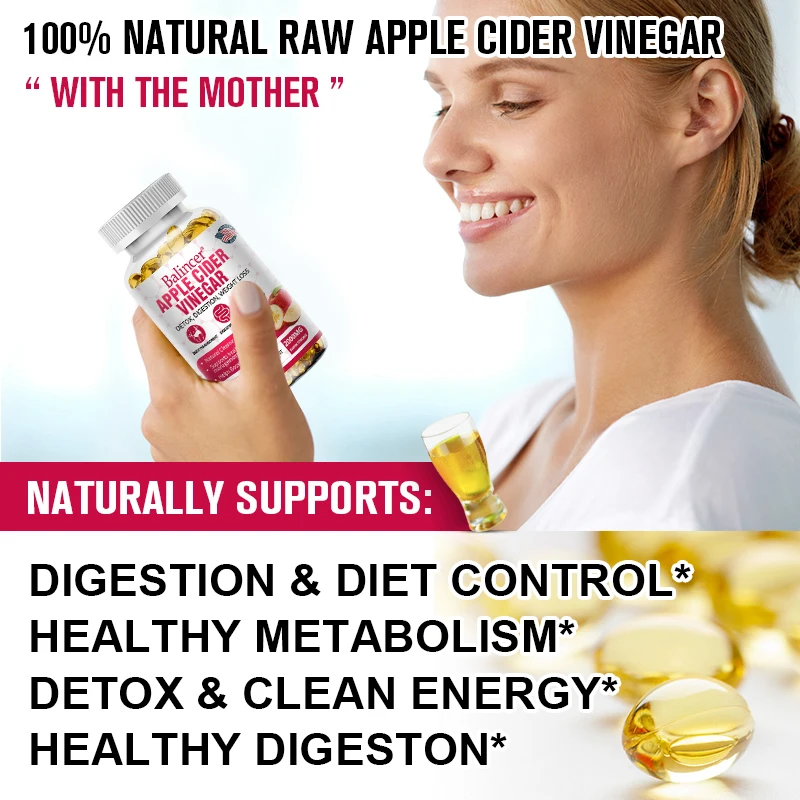 Apple Cider Vinegar-with Magnesium,Green Tea,Weight Management,Digestion,Detox,Metabolism,Burn Fat,Appetite Suppressant