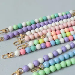 Colored Bead Handbag Chain Replaceable Bag Parts Accessories Handbag Strap Resin Phone Case Accessories Handcrafted Wristband