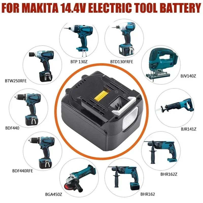 BL1440 BL1430 14.4V 6000mAh Lithium Cordless Power Tools Rechargeable Battery for Makita BL1415 BL1460 194559-8 BDF343 TD130D