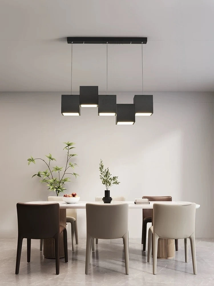 

Nordic modern long chandelier designer grid long chandelier living room home decoration chandelier dining room long table lamp