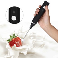 Electric Automatic Egg Beater Mixer Milk Frother 3 Speed Adjustable Blender With USB Charging Black