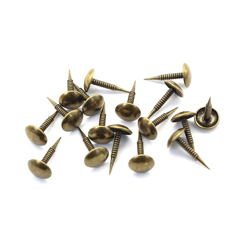 100pcs Antique Bronze Upholstery Nails Decorative Tack Stud Pushpin Doornail for Jewelry Gift Wine Case Box Sofa 8*15mm