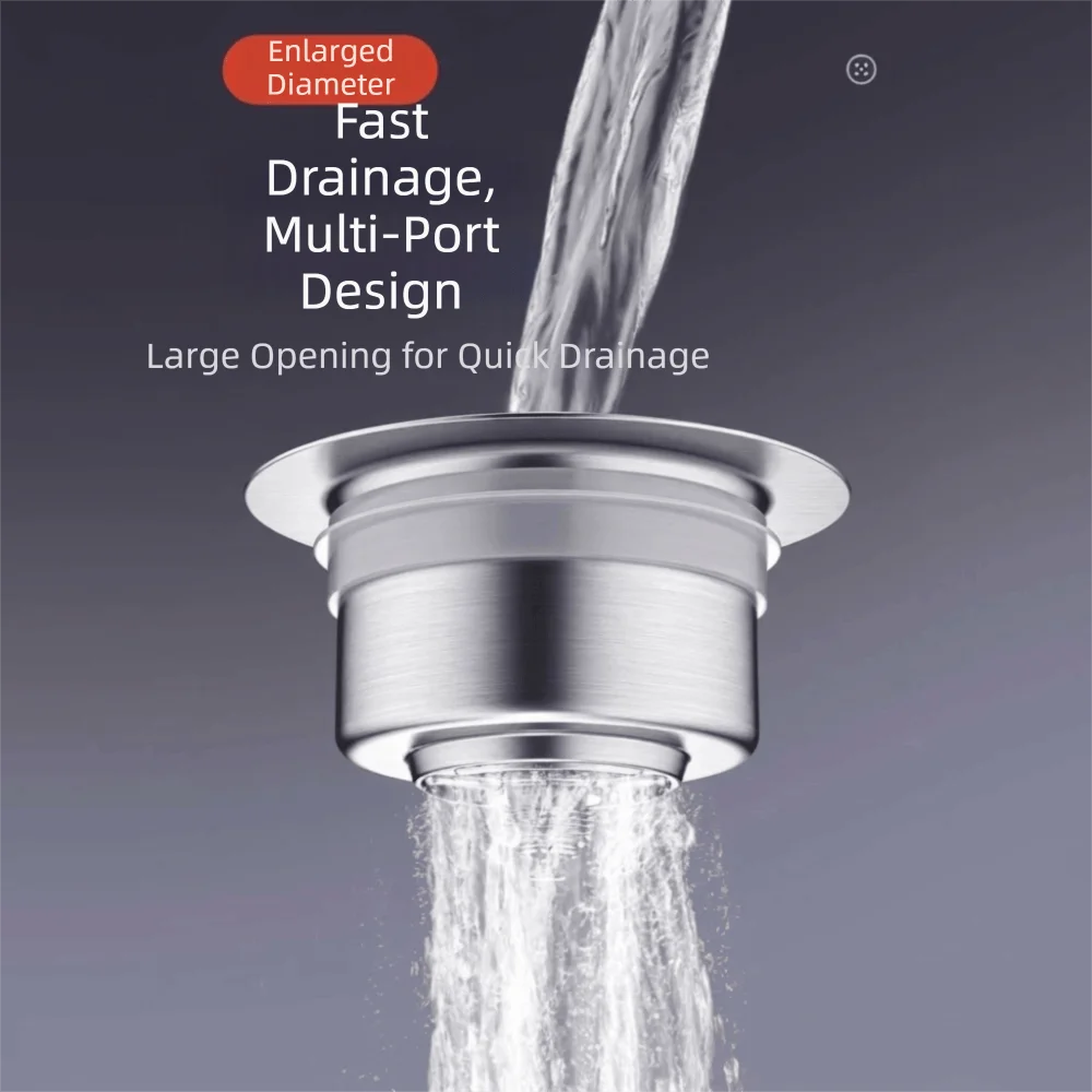 

Rust-proof Kitchen Sink Drain Strainer Stainless Steel Bouncing Core Sink Stopper Filter Sink Double Sealed