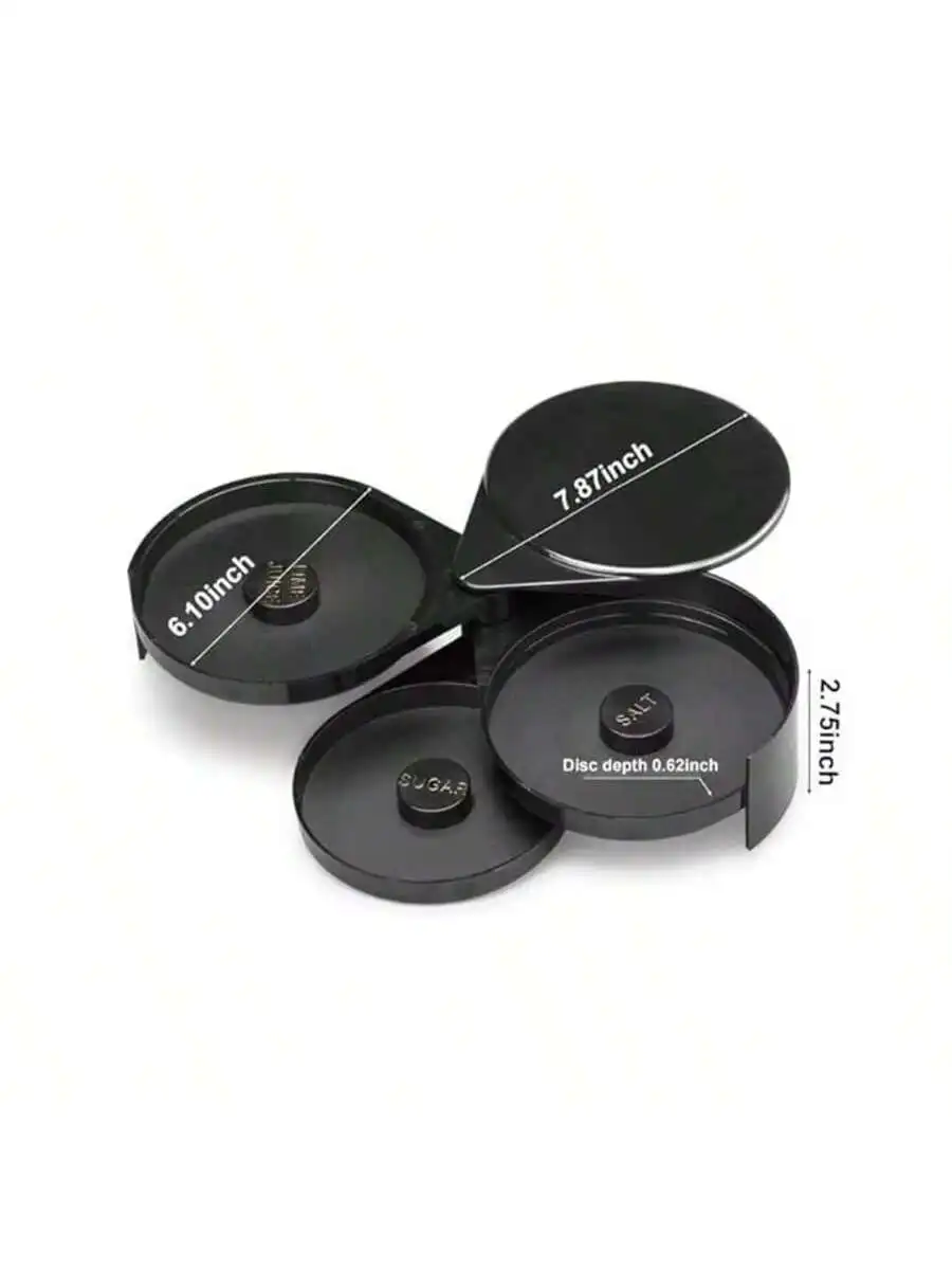 صندوق توابل الكوكتيل الدوار ABS مكون من 3 طبقات، ملحقات النبيذ البار، صندوق الملح والسكر المختلط، صندوق أدوات خلاط نادل البار