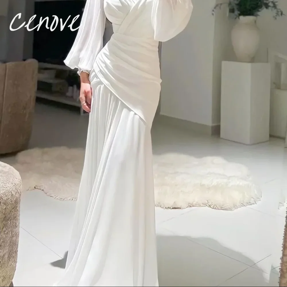 Cenove Long Sleeves Mermaid Abrabic Evening Gown Formal Princess Sweetheart Prom lovry New Party Dresses for Women Party 2023