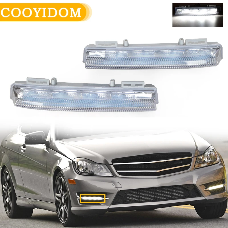 Car Front LED DRL Daylight For Mercedes-Benz E350 C350 C250 W204 W212 R172 Running Lamp Light 2049068900 2049069000