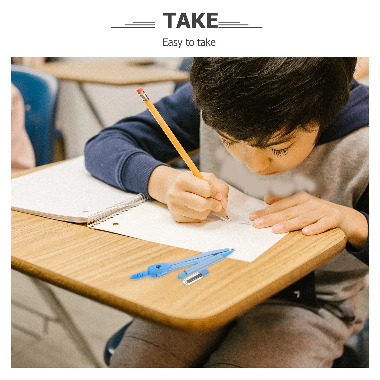 Brújulas para estudiantes, lápices geométricos circulares, herramienta de dibujo para carpintería para niños, matemáticas, dibujo