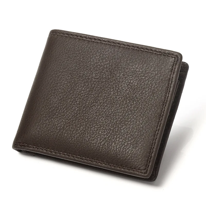 Slim Genuine Leather Men\'s Billfold with Rfid Blocking Leather Wallet for Men Purse Money Bag Wallet Gift FOR Husband Father