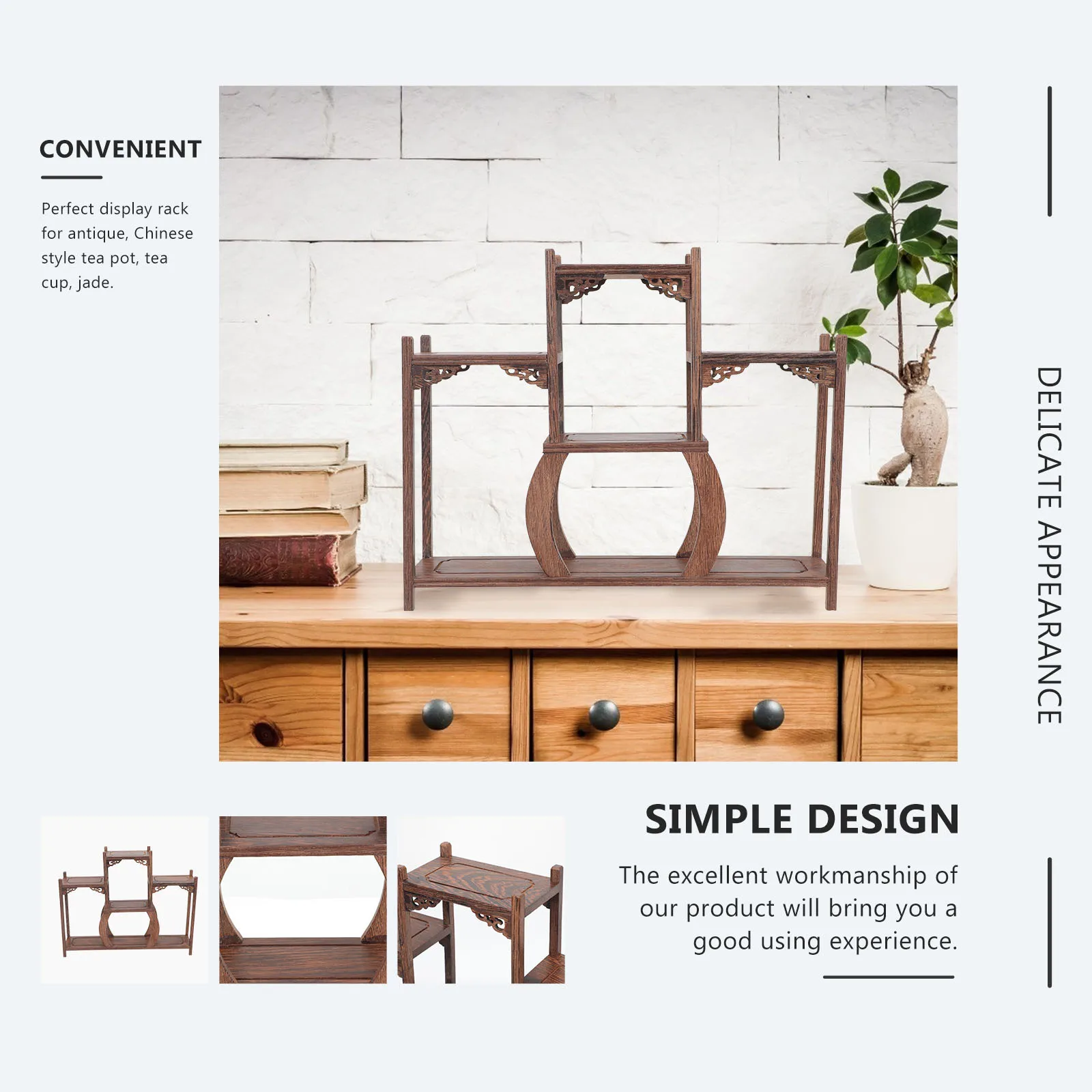 

Chicken Wing Curio Display Stand Storage Jade Crafts Rack Rack For Set Home Decor Wooden Craft