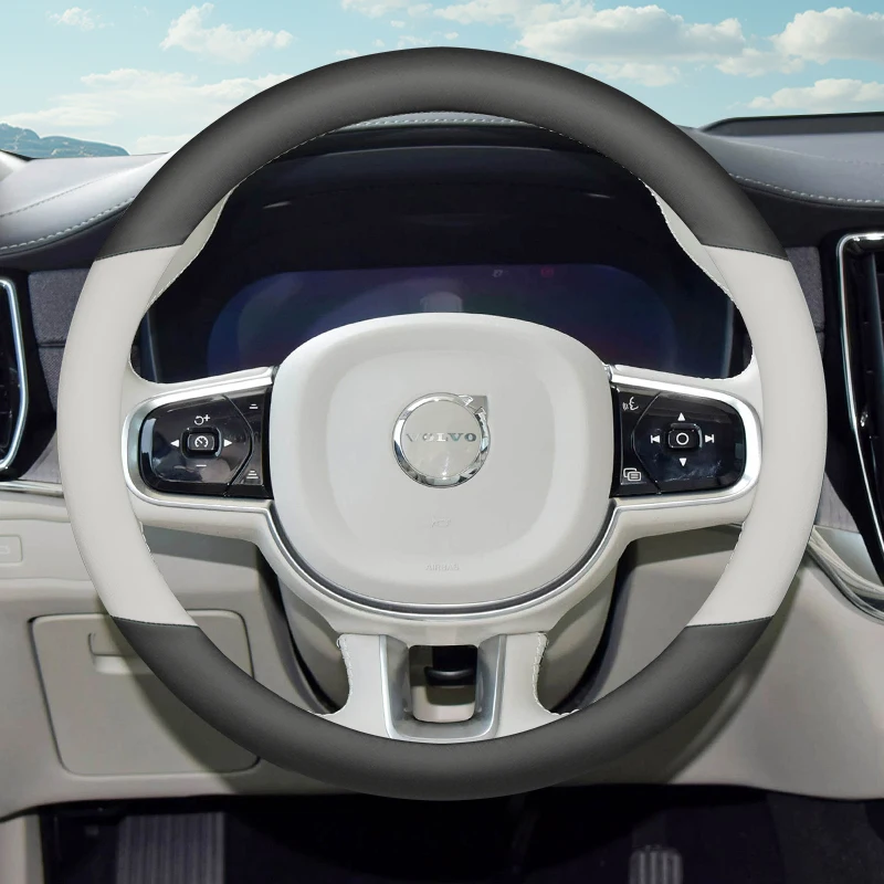 

Leather Car Steering Wheel Cover for Volvo XC60 XC90 S90 XC40 S90 V60 2018 2019 2020 2021 2022 2023 2024 2025 2026 Accessories