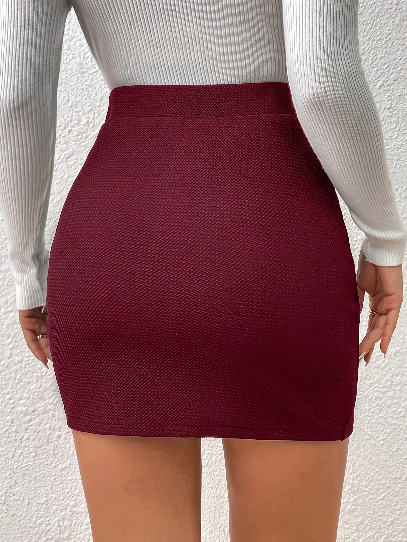 European and American Spring, Summer and Autumn Solid Color Casual Pleated Skirt