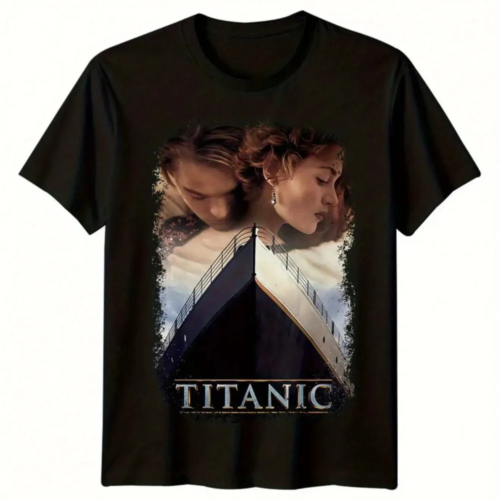 Titanic Movie Poster in The Romantic Style of The 90s (1997), Summer New T-shirt Suitable for Both Men and Women