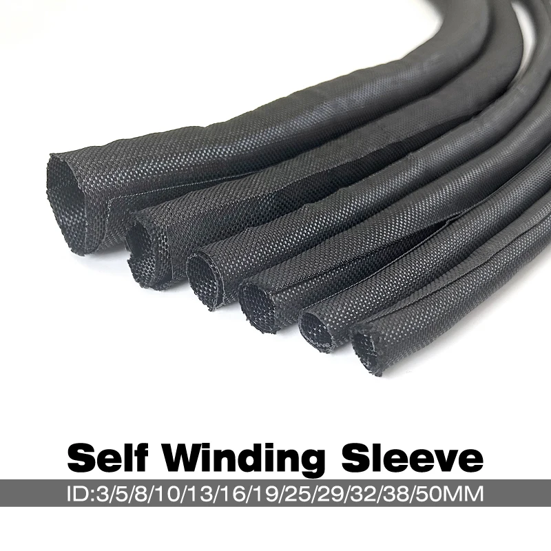 

3/5/10M Self Closing PET Expandable Braided Sleeve Self-Closed Cable Organiser Insulated Wrap Self Close Sleeved Cable Protecter