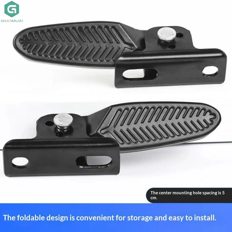 Durable  2 Pcs Electric Scooter Foot Pegs Foldable Non Slip Easy Install For Rear Passenger Use With Installation Accessories