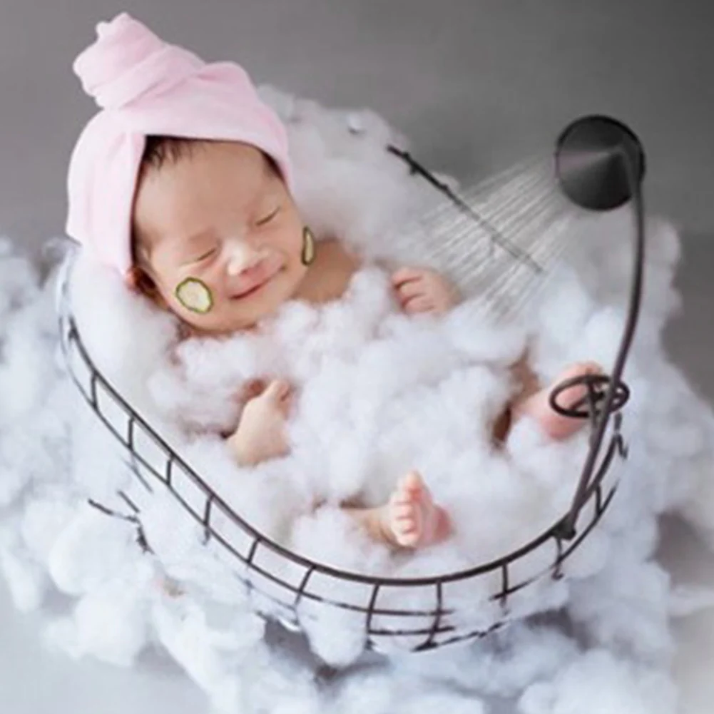 Photo Rustproof Decoration Stable Photography Props Sofa Accessories Hollowed Out Studio Posing Iron Basket Newborn Baby Bathtub