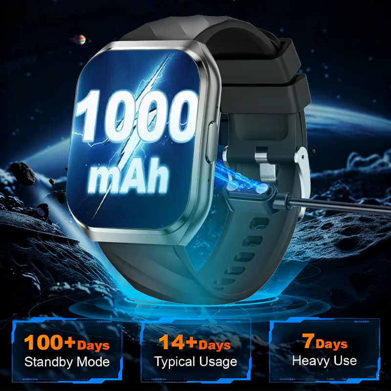 2025 New Men Military Smart Watch 3ATM Waterproof 1.83" IPS Screen Multiple sports modes Heart Rate blood oxygen Bluetooth Call