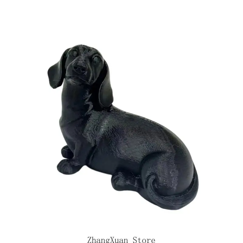 Hundefigur, Tierstatue, 3D-gedruckter Dackel, Skulptur, Ornament, Heimdekoration, 3XUF – Detail 3
