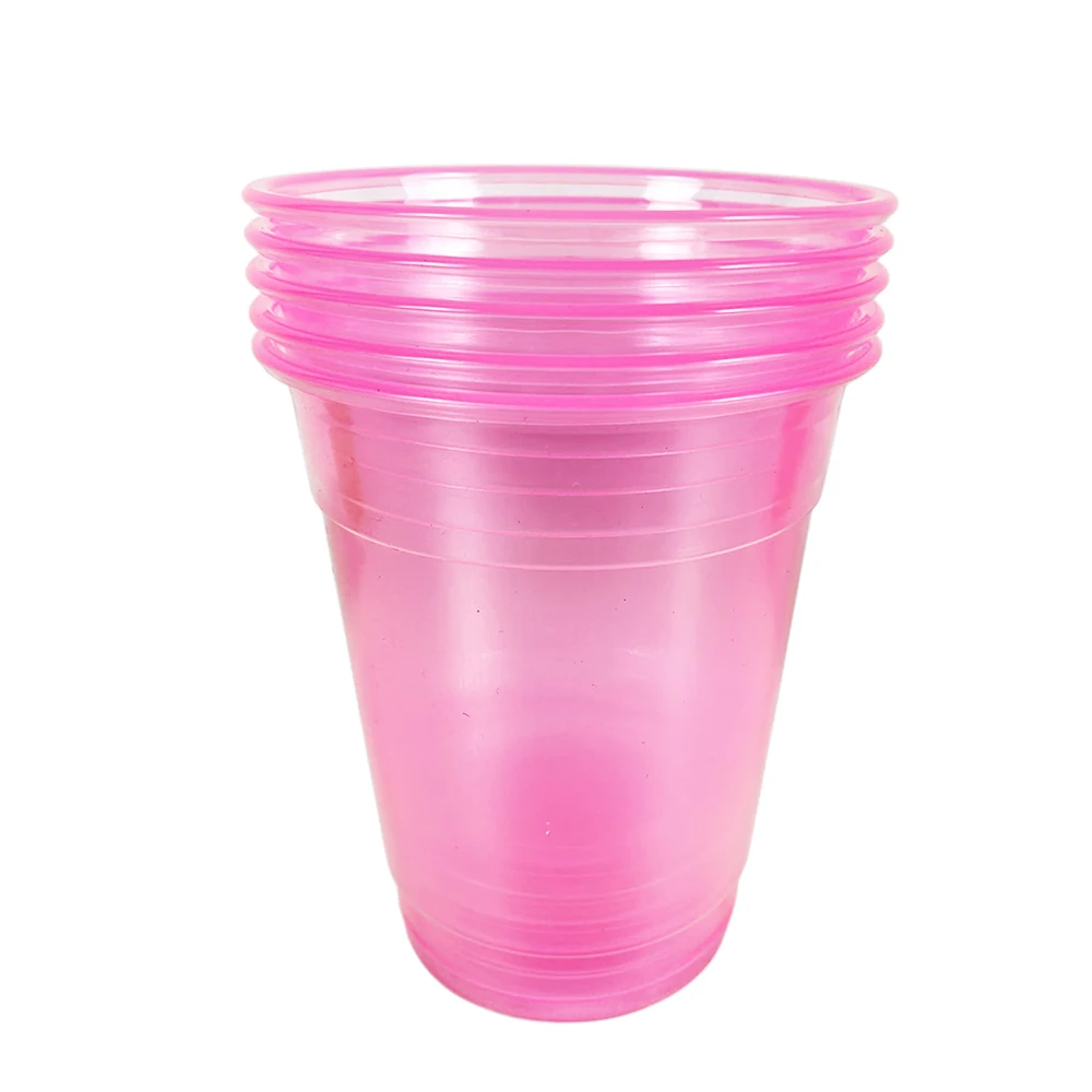 10–100 Stück Plastikbecher, neonleuchtende Plastik-Partybecher, verschiedene Neonfarben für Partys, Hochzeit, Geburtstag, Einweg-Trinkbecher – Detail 6