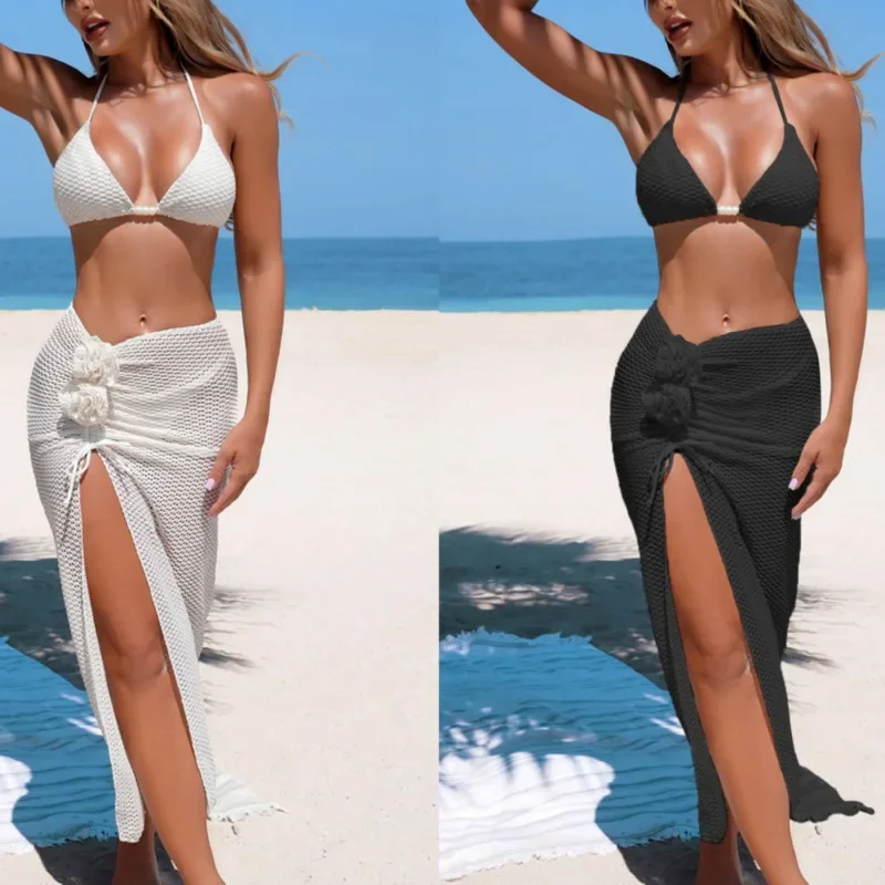 3Pcs Sexy Bikinis Female Swimsuits Women Three-Piece Swimwear Beach Swimming Wear Bathing Suits Brazilian Bikini Set Pool Bather