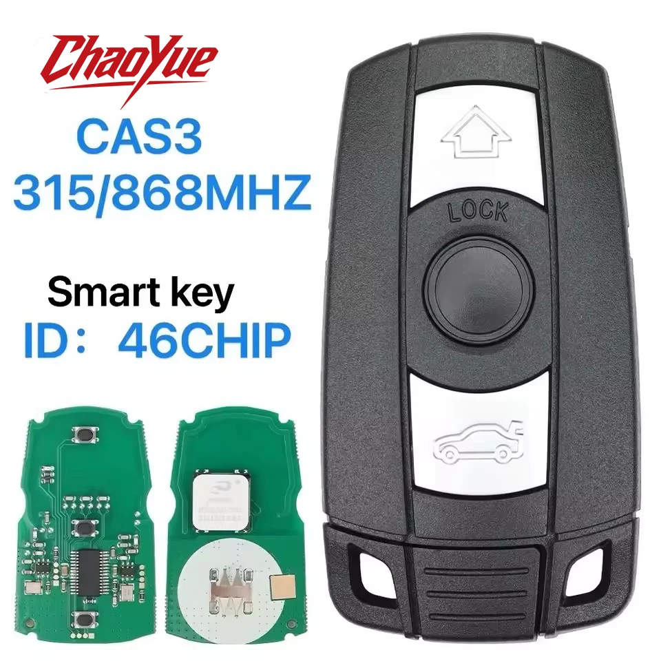 Умный бесключевой смарт-ключ ChaoYue 315/868 МГц с чипом для BMW CAS3 CAS3+ серий 1/3/5/7, X5, X6, E60, E61, E70, E71, E87, E90, Z4, KR55WK491